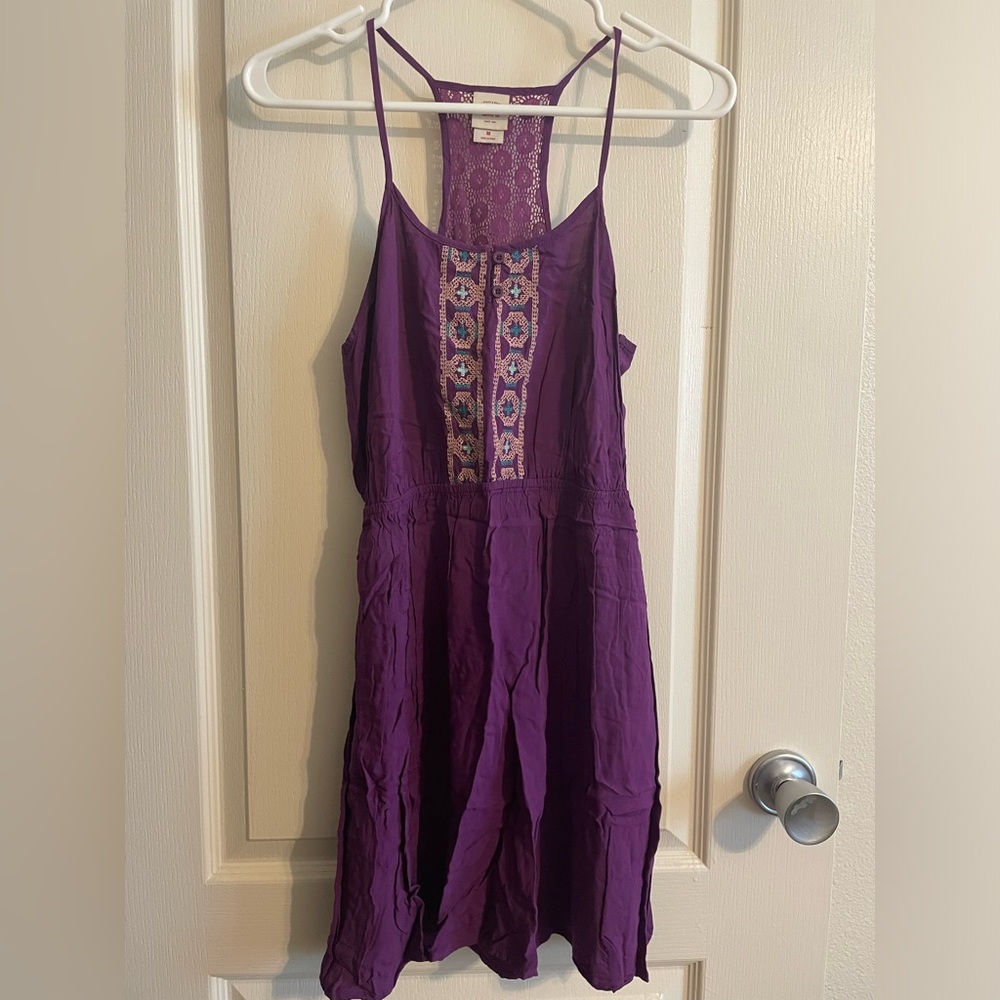 Purple embroidered summer dress